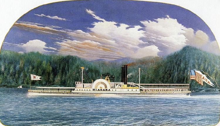 James Bard Niagara, Hudson River steamboat built 1845 Germany oil painting art